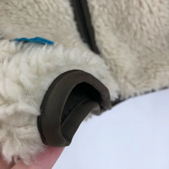 RARE Patagonia XS Retro X Cardigan High Pile Fleece Hooded Jacket ivory 0529 - Picture 10 of 12